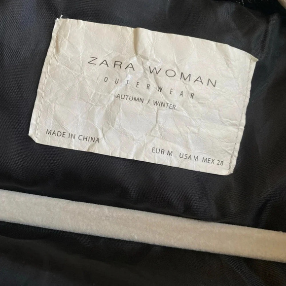 Zara Jacket Women’s Medium Black Puffer Coat - Picture 4 of 10